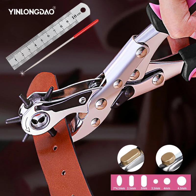 Puncher Belt Leather Belt Hole Punch Plier Eyelet Revolve Sewing