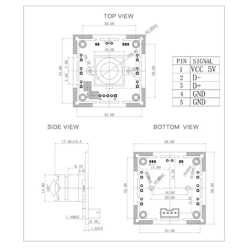최적의 Ov2710 100도 카메라 모듈 Ov2710 카메라 모듈 (오토다트 점수 계산 시스템용)