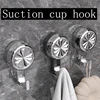 Vacuum suction cup rotating hook glass kitchen utensil suction cup hook transparent reusable heavy-duty bathroom hook 1