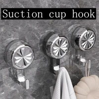 Vacuum suction cup rotating hook glass kitchen utensil suction cup hook transparent reusable heavy-duty bathroom hook 1