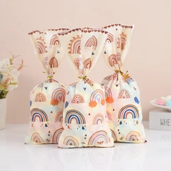 50pcs Boho Rainbow Cellophane Bags Gift Bags Rainbow Birthday Party Decorations Gift Candy Bag Baby Shower Party Supplies