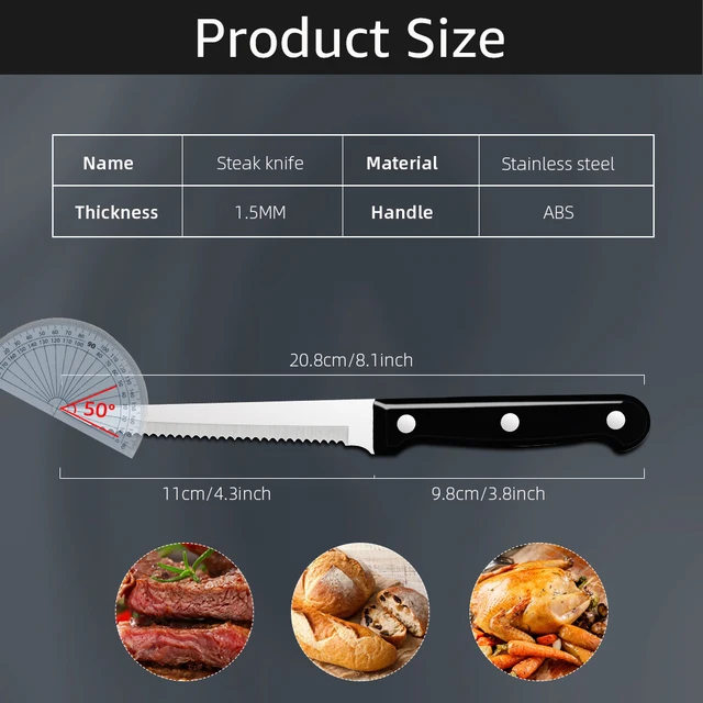 Um toque de elegância em todos os jantares: Explore o conjunto de facas para bife de aço inoxidável 6 Conjunto de Facas para Bife em Aço Inoxidável Premium para Refeições Refinadas