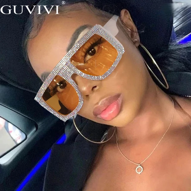 Sunglasses Women Oversized Square Diamond Men Fashion Rhinestone Sun Glasses  Lady Luxury Brand Designer Eyewear UV400 Shades - AliExpress