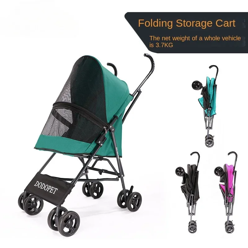 

Foldable Portable Stroller for Small&Medium Dogs and Cats Pet Transport Trolley Puppy Pushchair for Teddy Chihuahua