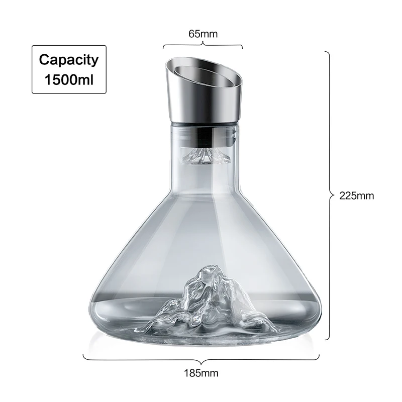 1.5L Iceberg Wine Decanter Built-in Aerator Pourer Hand-blown Crystal Glass Accessories,wine aerator pourer,wine aerator decanter