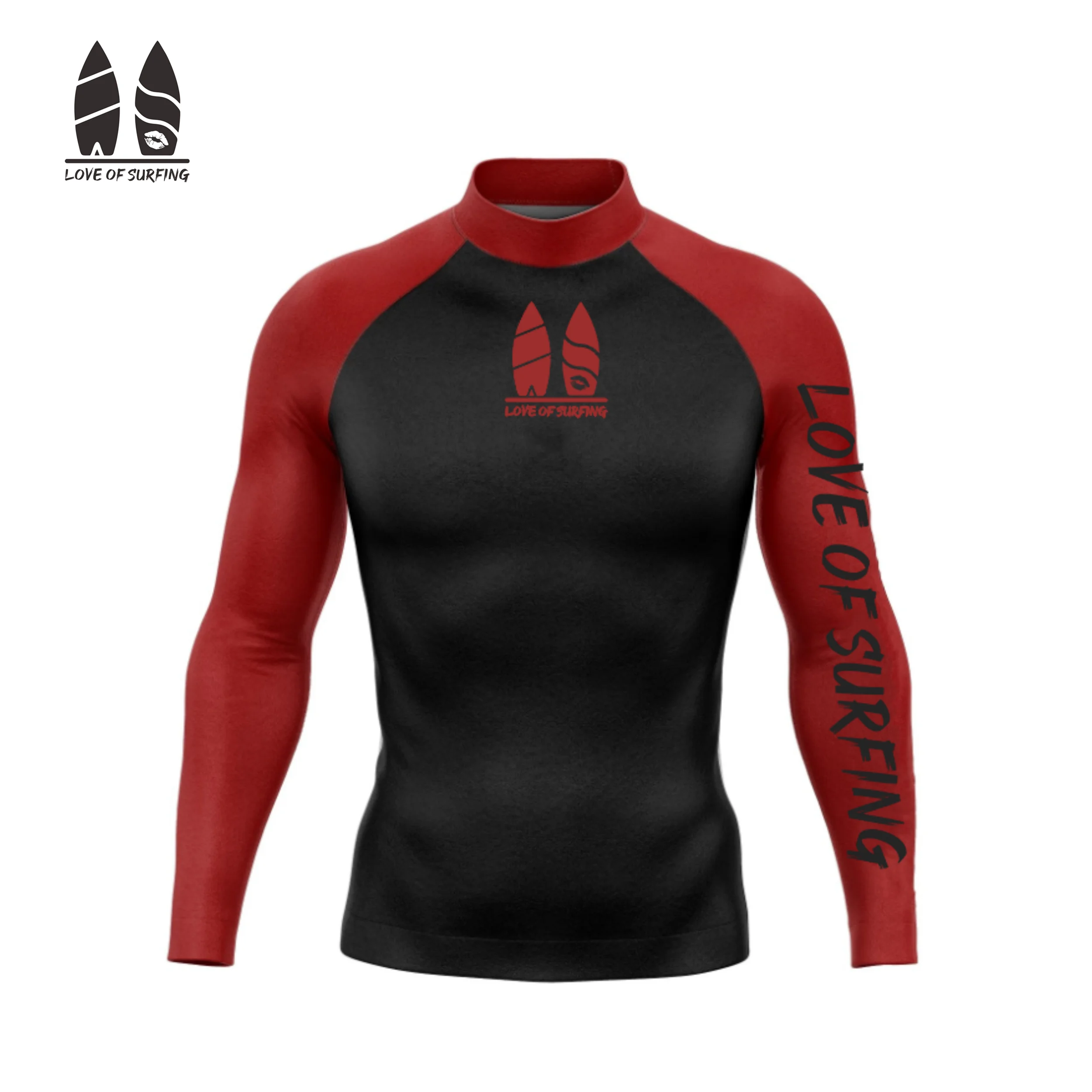 Amore del surf estate manica lunga da uomo Uv Protect camicie Rashguard nuoto surf immersioni abbigliamento costumi da bagno Rash Guard uomo