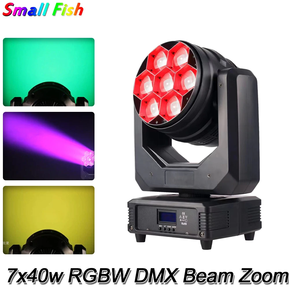 

LED RGBW 7x40w Beam Zoom Washing Effect Profession Moving Head DMX Music Disco Dj Rotation Stage Lighting Party Decoration Lamp