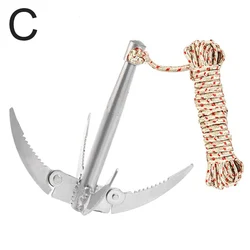 Durable Folding Anchor with Rope - Sturdy Outdoor Survival & Fishing Tool (C With 20m rope)