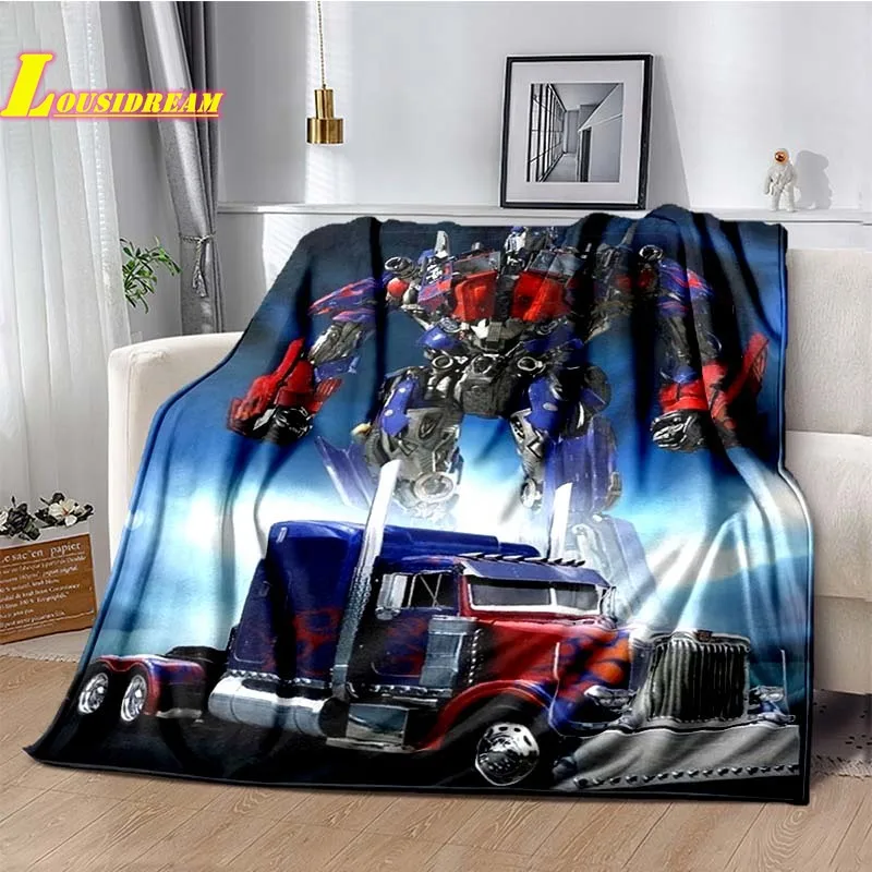 Popular cartoon Autobot T-Transformers fashion soft flannel blanket sofa bed cover outdoor picnic warm blanket birthday gift 4