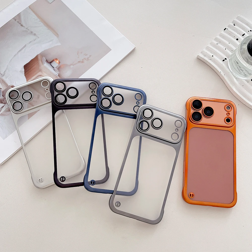 Titanium Gray Fine Hole Borderless Shockproof Matte Phone Case
