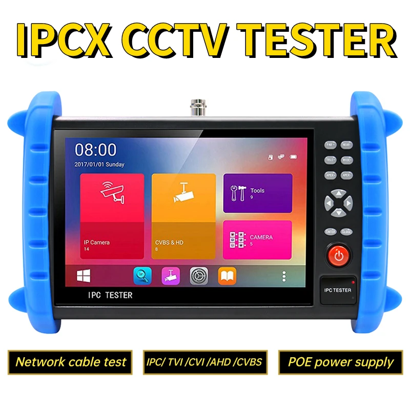 Monitor Tester Cctv Da 7 Pollici Ipcx-Act Telecamera Ip H.265 4K 8Mp Ipc/ Tvi /Cvi /Ahd /Cvbs Controllo Ptz Tester Video Per Telecamera Di Uscita Poe