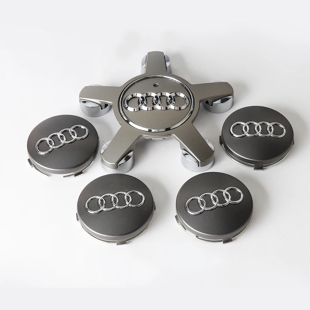 4개 61mm/133mm 자동차 휠 센터 캡 허브 커버 배지 아우디 A1 8X A3 8P 8L A4 콰트로 슬라인 A5 A6 A7 A8 TT Q3 Q5 Q7 Q8 B6 B7용