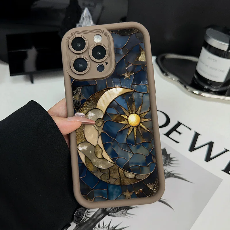 Celestial Design Printed Case Cover with Moon and Sun Elements