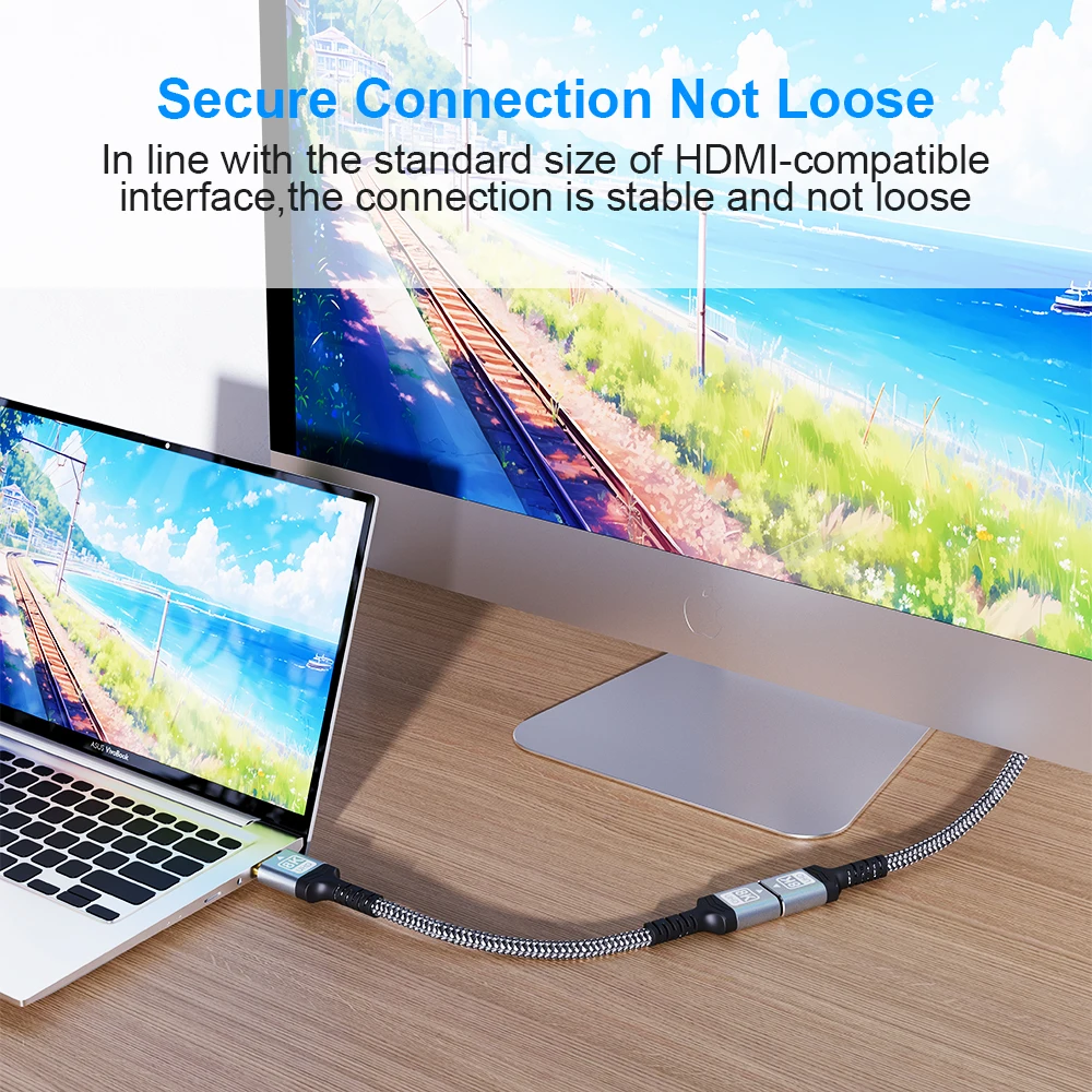 Ultra High-Speed HDMI Extender Cable, Male to Female Adapter, 8K 60Hz, 4K 120Hz, 48Gbps