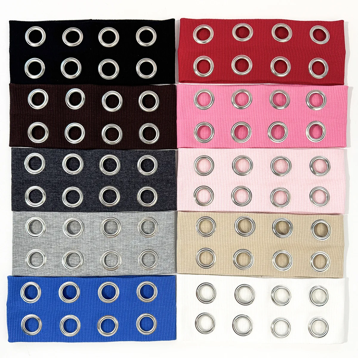 Hip-hop Steampunk Elastic Headband – Punk Style with Hollowed Eyelet Design