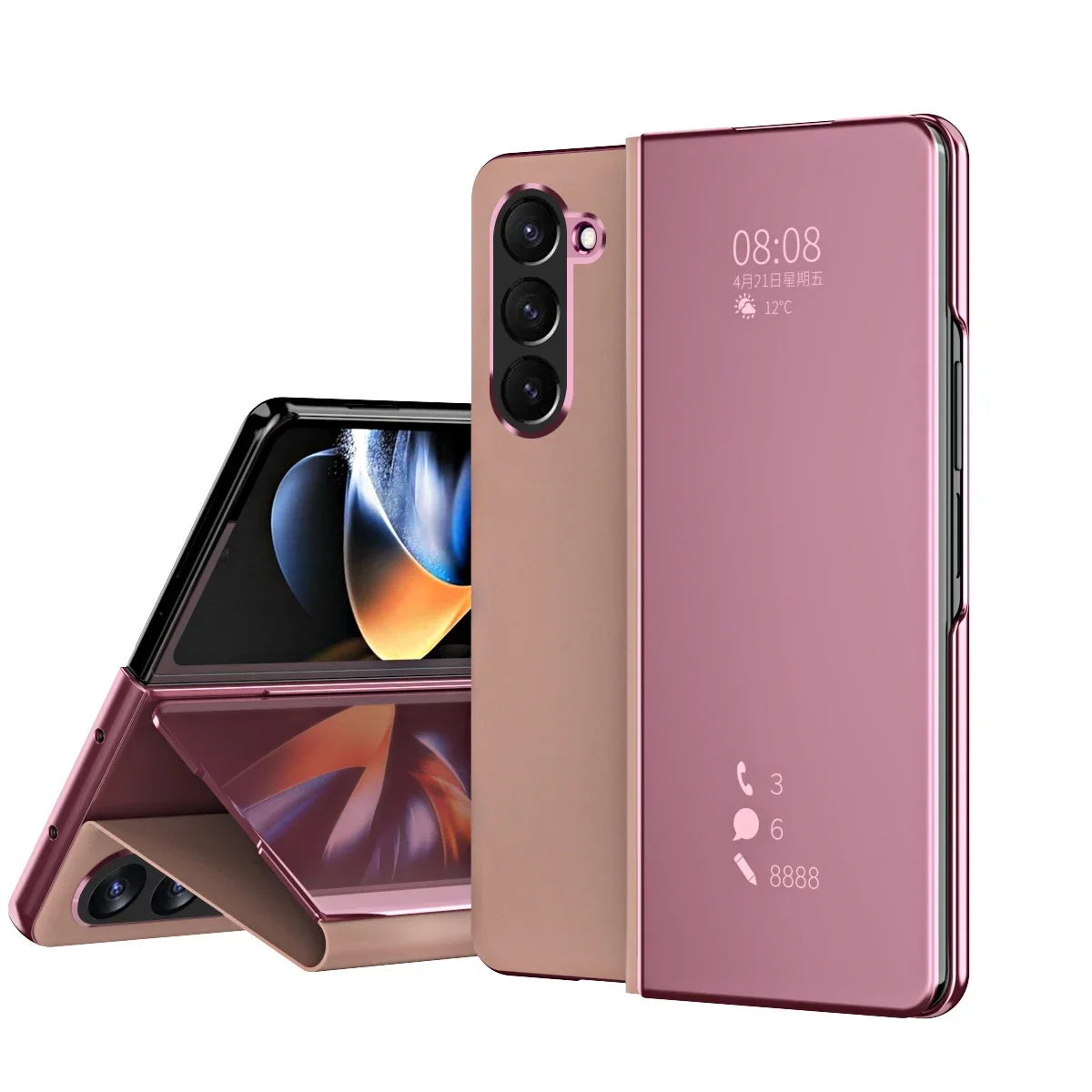 حافظة لهاتف سامسونج جالاكسي Z فولد 6 5 4 3 مرآة فا...