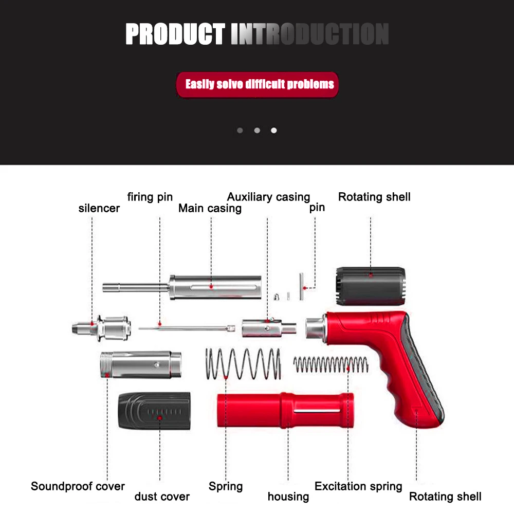 Portable Home Fit Up Metal Plate Nailer Multi-function Wall Fastening Tool Labor-Saving Nail Machine Wall NailsShooting Machine 6