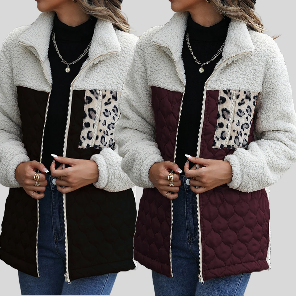 Leisure Plush Coat Jack Women's Clothing Long Sleeve Animal Pattern Printing Velvet Jacket Double-sided Casual Oversize Coats