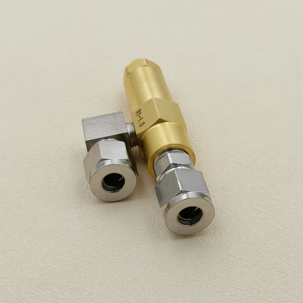 Brass Siphon Air Atomizing Nozzle with 6mm Connector for Waste Oil Burner Full Cone Spray Jet Diesel Heavy Oil Injection
