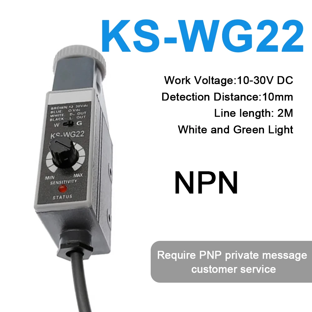 Advanced Color Code Sensor and Mark Detection Photoelectric Switch, 10-30V Range