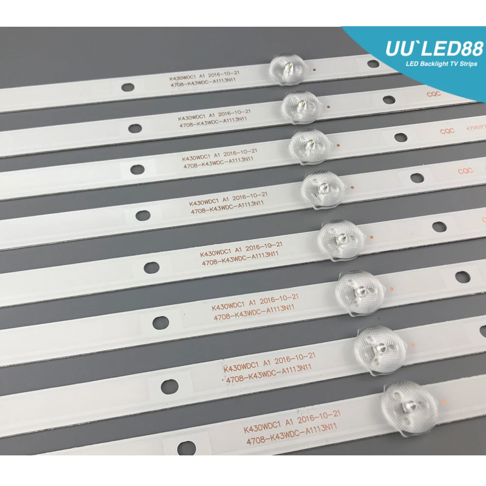 led strip remote 8PCS/Kit TV Lamp Kits LED Backlight Strips For AOC LE43M3570/60 LE43M3579 LED Bars Bands 4708-K43WDC-A1113N11 Rulers K430WDC1 A1 white led strip