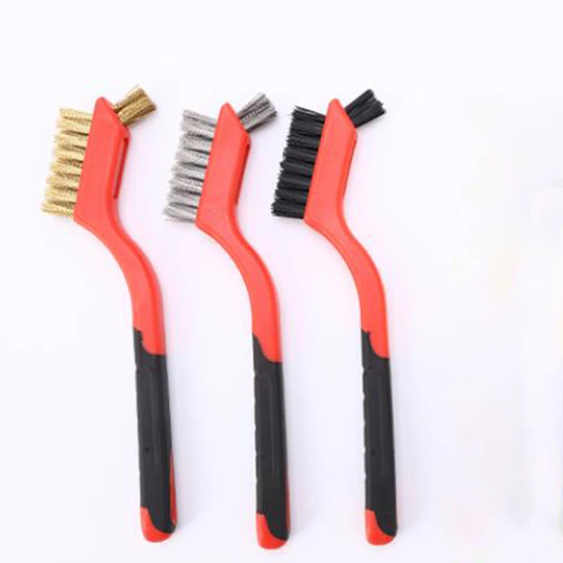 Stainless Steel Brush Brass Cleaning Brush Polishing Rust Remover Metal Wire Burring Cleaning Tool 7 inches 1/3-piece set