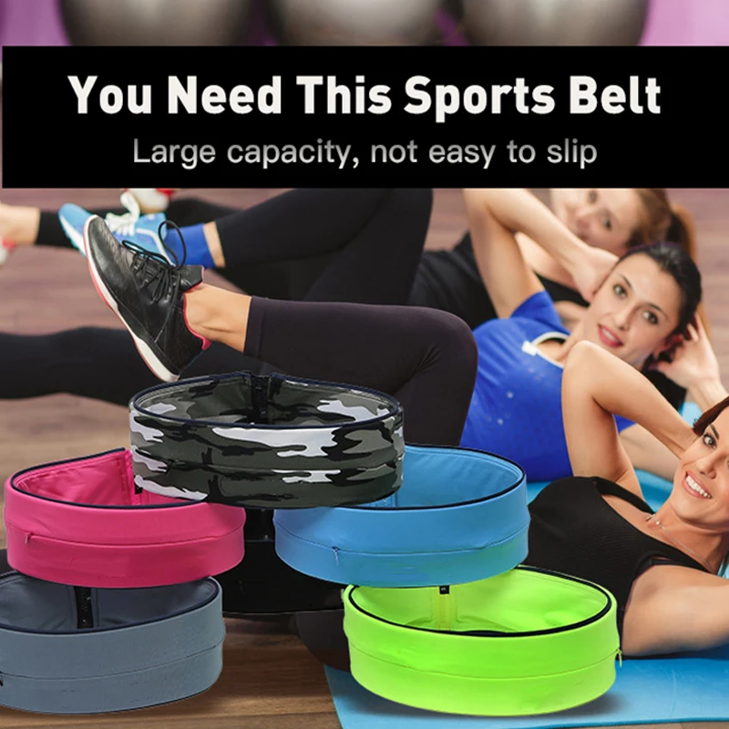 QUESHARK Invisible Running Waist Bag Lightweight Thin Marathon Yoga Jogging Cycling Belt 7 Inch Mobile Phone Sports Fanny Pack 2