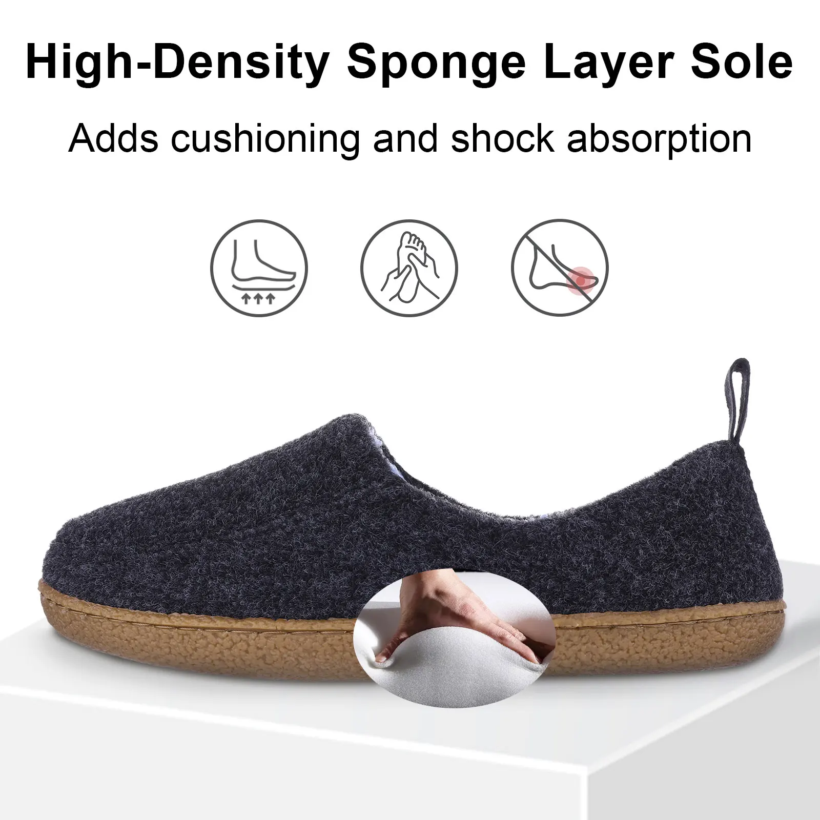 Shevalues neue Soft Bottom Hausschuhe für Frauen rutsch feste Fersen wickel Fuzzy Slides warme Filz schuhe weibliche Mode lässig Home Slides – Detail 5