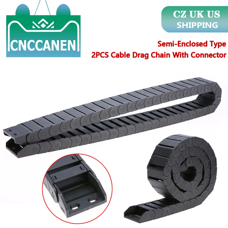 Comprimento 1m Plástico Semi Fechado Cabo Arraste Fio de Corrente Transportadora para Impressora 3d Cnc Roteador Máquina Peças 18×37 mm R38