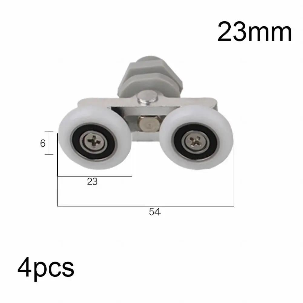 Wheels Shower Door Rollers Sliders Smooth Tool Twin Bottom Wear-Resistant 19/23/25/27mm Dia 4pcs Bathroom Household