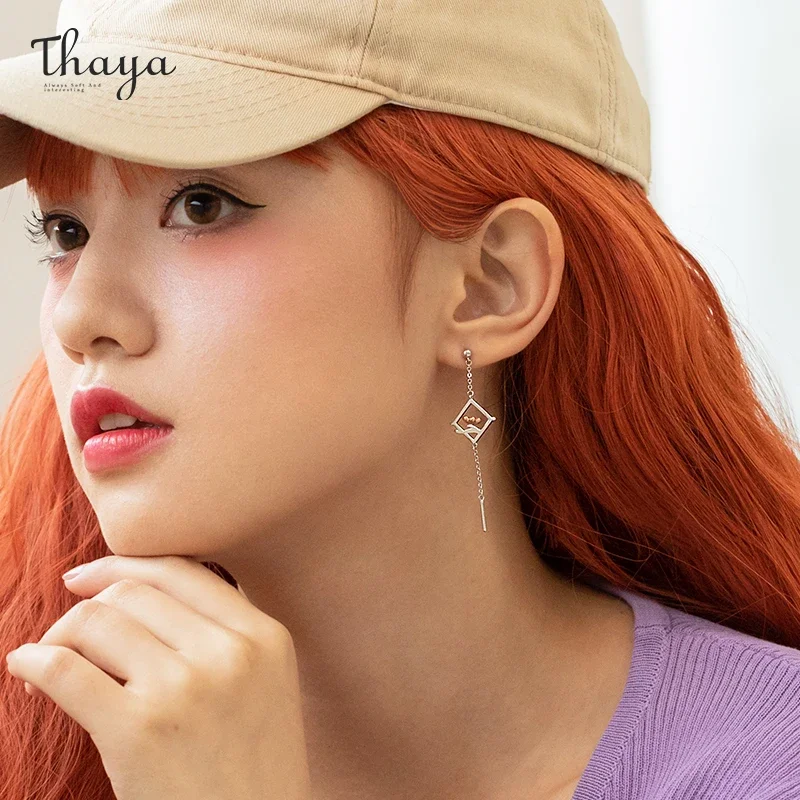 Thaya Original Design versilbert Frauen Ohrringe Pflaumen blüte Ohr stecker Mode Ohrringe für Frauen eleganten edlen Schmuck