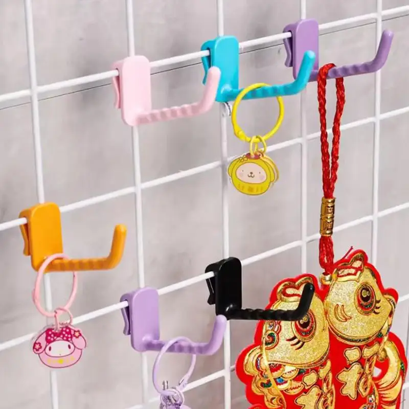 10-50PCS Supermarkt Regal Haken Kunststoff Schmuck Snack Spielzeug Socken Draht Mesh Regal Wand Display Haken Multi-funktionale lagerung Werkzeug – Detail 5