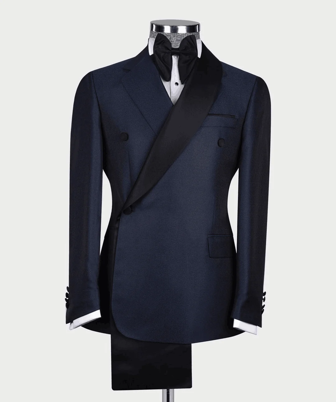 Men Wedding Suits 2 Piece Slim Fit Double Breasted Blazer Business Groom Tuxedos Party Prom Costume Homme Black Fashion Style