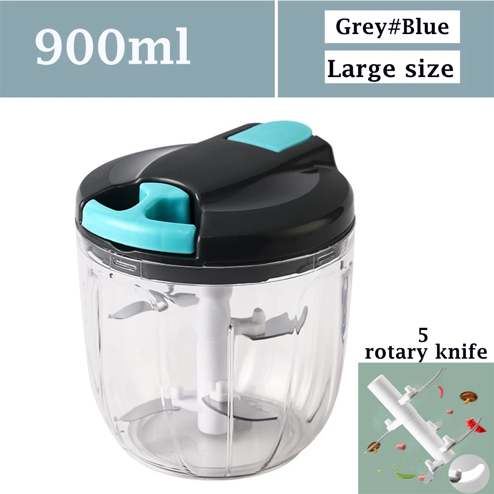 520ml/900ml Manual Food Processor Vegetable Chopper Hand Pull