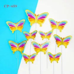 Happy Birthday Butterfly Cake and Cupcake Toppers - Elegant Party and Wedding Decor - 1 pc or set (Colorful)