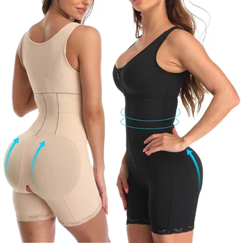 Zip Waist Lace Slimming Shaper Corset Control Shapewear Butt Lifter Strap Body Shaper Underwear Bodysuit Women Plus Size S-6xl 1