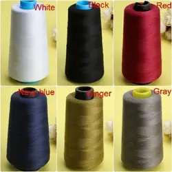 1pc 12 - Color Set of 3000 - Yard Industrial Overlocking Polyester Sewing Thread (White)