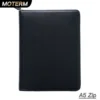 Moterm Genuine Pebbled Grain Leather A5 Zip Cover with Top Pocket Cowhide Planner Zipper Notebook Organizer Agenda Journal Diary 1