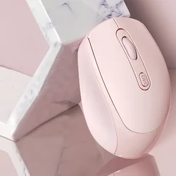Dual Mode Bluetooth - Compatible Wireless Mouse - Sleek, Ergonomic Design for Universal Connectivity (Pink)