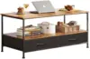 Coffee Table, 39" Coffee Table with Storage & Drawers, 2-Tier Wood Center Table for Living Room, Apartment 2