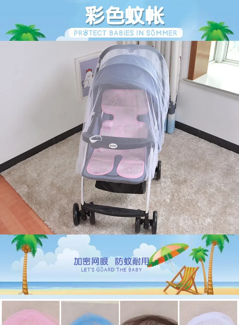 Description Picture 2 of item1pc Mosquito Net for Baby Stroller Kids Children Pushchair Anti-bug Insect Netting Infant Protection Mesh Stroller Accessories