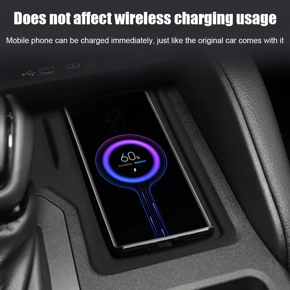 Center Console Wireless Charging Mat for Toyota Prado LC250 Anti-Slip Silicone Pad Accessories LHD Storage Box
