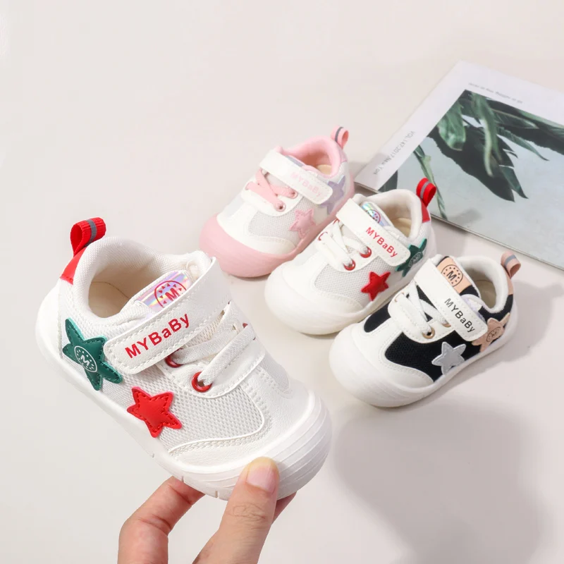 Children Sneakers Spring Autumn Five-pointed Star Mesh Breathable Non-slip