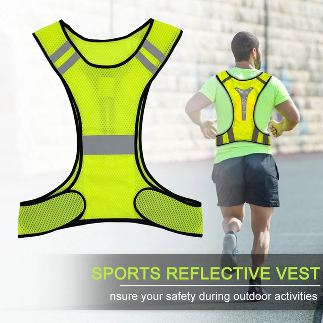 Running High Visibility Reflective Vest Fluorescent Yellow Orange