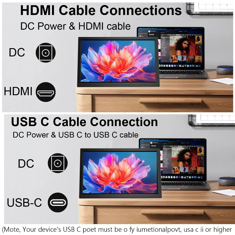 10.5인치 2K OLED 휴대용 모니터 2560x1600 터치 스크린 IPS 레벨 디스플레이 노트북용 HDMI Type-C 외부 보조 화면