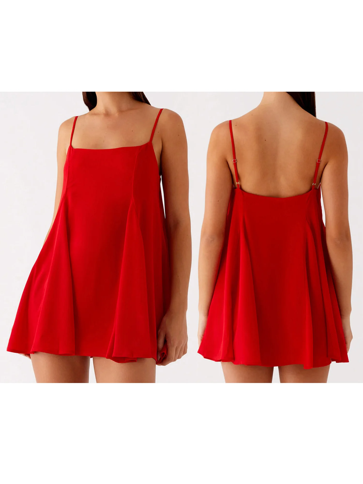 Elegant Lace Trimmed Nightgown Babydoll Sleepwear with Sleeveless Design and Square Neckline for a Flirty Look