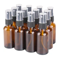 12pcs 30ml Amber Glass Spray Bottle w/ Black Fine Mist Sprayer essential oil bottles empty cosmetic containers 1