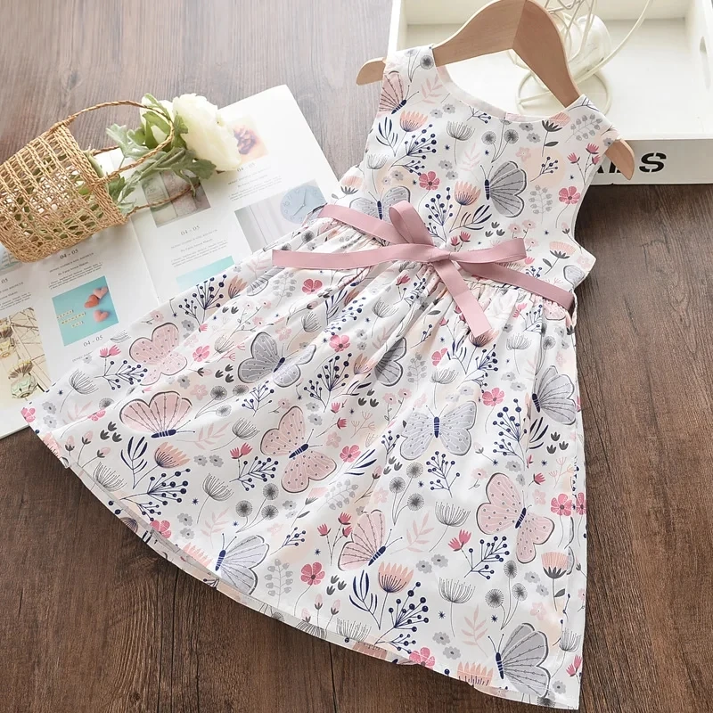 Melario Bogen Mädchen Prinzessin Kleid Neue Sommer Kind Mädchen Kleid Floral Süße Kinder Party Anzüge Schmetterling Kostüm Kinder Kleidung