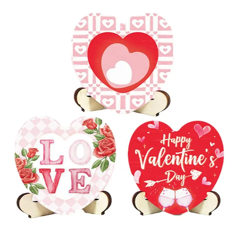 

Valentine's Day Heart Wood Sign Valentine's Day Heart Craft Love Woodblock Print Pendant For Special Days Anniversaries Wedding