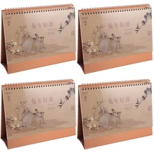 4x Home kalendarz biurkowy mały kalendarz kalendarz biurkowy noworoczny prezent odwrócony kalendarz biurkowy dekoracyjny kalendarz tanie tanio CN (pochodzenie) Other Inne